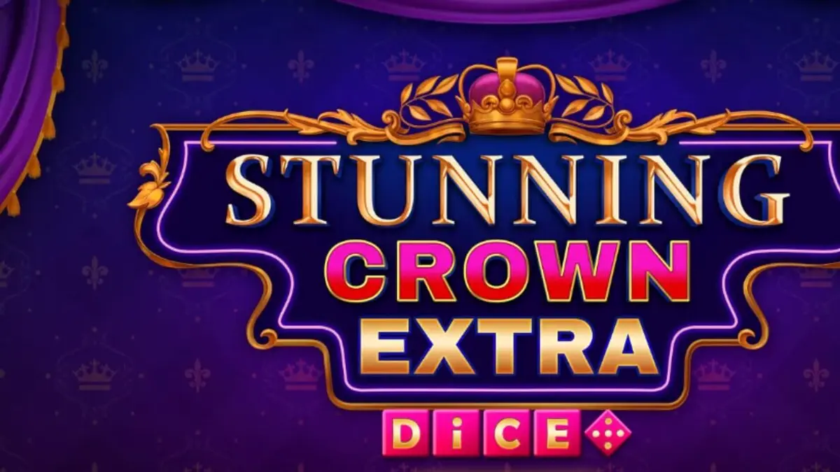 Interface do jogo Stunning Crown Extra Dice com símbolos de joias e coroas